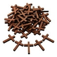 thumbnail image 1 of 100 piezas de dijes de cruz de madera, colgantes de cruz de madera, dijes de cruz, colgantes para bricolaje Marrón, 1 of 9