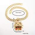 thumbnail image 3 of Hip Hop Animal shaped Bulldog Pendant Necklace With 15mm Crystal Cuban Chain HipHop Iced Out Bling Necklaces Men Women Fashion Charm Jewelry, 3 of 6