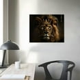 thumbnail image 4 of Nawypu Large Lion Canvas Wall Art, lion king with crown Black Gold, Wall Decor Africa wild animals, Prints Pictures for Man Living Room Bedroom Bathroom Home Decor Ready to Hang, Modern Art, Print, 4 of 6