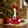 thumbnail image 5 of Porch Goose Outfits for 19-23 Inch Goose Red Christmas Dress with Snowflake Lace Trim and Bow Winter Holiday Decor for Outdoor Front Porch Patio and Garden Yard, 5 of 9