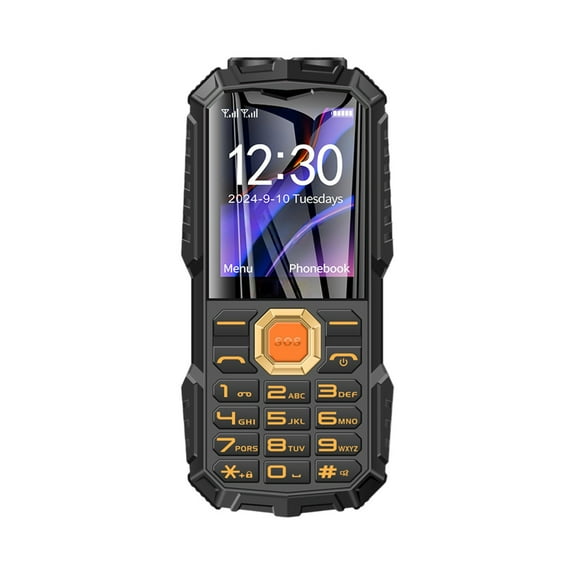 Black Super Strong Signal Pushbutton Straight Cell Phone With Large Screen And Long Standby, Dual Sim Keypad Mobile Phone For Seniors, Bluetooth Support, High Intensity Led Flashlight