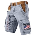 thumbnail image 2 of IYYVV 250 Anniversary USA Shorts for Men Cargo Shorts American Flag Patriotic 4th of July Short Independence Day Slacks Gray M, 2 of 4