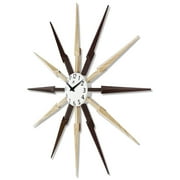 Infinity Instruments Celeste Light and Dark Wood Sunburst Wall Clock