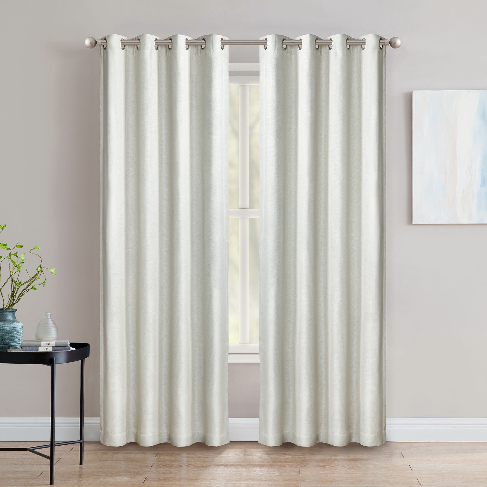 SUN+BLK Thermal Weave Blackout Grommet Single Curtain 52"x84" - Walmart