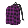 thumbnail image 1 of Easygdp Purple Black Plaid Mochila de Lona Resistente para Laptop, Compatible con Laptops de 15 a 17 pulgadas, Ideal para Escuela, Trabajo y Viajes-Medium, 1 of 5