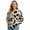 Cow Print Daisy Floral Print Black Beige, variant on Paw Cow Print Black White Womens Zip Up Long Sleeve Crewneck Sweatshirt Jacket Casual Loose Coats With Pockets Stylish Comfortable Lightweight Outerwear, 3XL