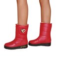 thumbnail image 3 of Siilsaa Snow Boots Women Women's Snow Boots Platform Boot Lined Slip on Short Boots Red,6.5, 3 of 5