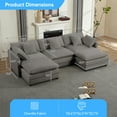 thumbnail image 2 of ijuicy 113'' U/L Shaped Sectional Sofa with Movable Ottomans,  Modular Chenille Deep Seat Couches for Living Room - Light Gray, 2 of 8