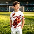 thumbnail image 2 of Kids Spain Bull Graphic Football Short Sleeve T Shirt Boys Girls Soccer Training Uniform Sport Casual Fan Tee 3 Years-16 Years, 2 of 4