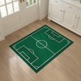 thumbnail image 3 of ODIKA 3'x5' Washable Accent Rug Athletic Field Theme With Corner Arcs And Halfway Line Details for Bedside, Nursery Room, Pet Friendly & Non-Shedding, 3 of 7