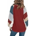 thumbnail image 2 of Womens Plus Size Tops Casual Long Sleeve Crew Neck Striped Loose Fit Tunic Tops, 2 of 6