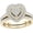14K Gold-Plated, variant on Women's Heart Stacking Ring 14K Gold Plated with White Cubic Zirconia for Everyday Wear Size 9 Gift Boxed