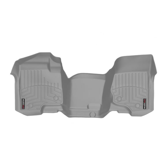 WeatherTech Custom Fit FloorLiners compatible with Silverado, Silverado 2500HD/3500HD, Sierra 1500, Tahoe, Silverado 1500 - 1st Row - Over The Hump, Grey