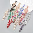 thumbnail image 3 of Pendientes de diseño de moda de aleación de diamantes con hojas geométricas de diamantes de colores pendientes femeninos, 3 of 6