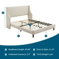 thumbnail image 5 of Queen Size Bed Frame, Platform Bed Frame with Upholstered Headboard, Modern Deluxe Wingback, Wood Slat Support, Mattress Foundation, 5 of 8
