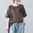 thumbnail image 2 of Fanxing 3XL Elbow Sleeve Tshirts Loose Fitting Blouses Dressy Casual Vacation Tunic Tops, 2 of 6