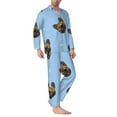 thumbnail image 2 of Naloa french Bulldog Face Men’s Pajamas Set - Long Sleeve Button Down Sleep Shirt and Pajama Bottoms Sleepwear Set-X-Large, 2 of 7