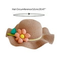 thumbnail image 2 of LNMQLPDBS Baby Girl Straw Hat 2-6 Years Girls Wide Brim Fancy Hat Summer Beach Hats with flower baby gifts for girl Ruffle Edge Sun Protection Hats for Kids holiday vacation cute hat Coffee One Size, 2 of 4
