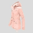 thumbnail image 5 of VNKIDY Women's Coat Autumn Winter Solid Color Plush Lined Hooded Parka Long Sleeve Zipper Thermal Practical Cozy Style Coat For Casual Daily Streetwear Activities Cozy Outerwear, 5 of 8