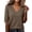 Brown, variant on Womens Summer Tops Women Summer Thread Trim Crew Neck Loose Fit Lightweight 3/4 Short Sleeve Casual Work Blouse T Shirt Black 3XL