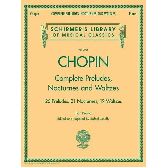 Schirmer's Library of Musical Classics Complete Preludes, Nocturnes & Waltzes: Schirmer Library of Classics Volume 2056, (Paperback)