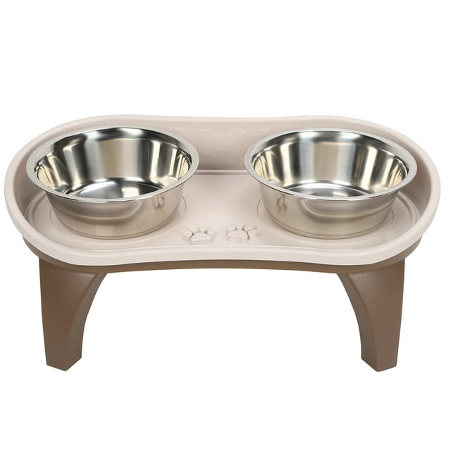 Comedero para perros, bandeja y mesa de comedor para mascotas, cuenco doble de acero inoxidable, comedero antideslizante para perros.