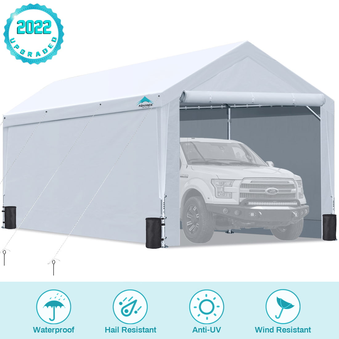 Heavy Duty Portable 10 x 20 Garage Canopy Tent  Carport Party Shelter Waterproof 