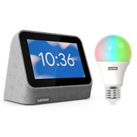 Lenovo Smart Clock Gen 2 (Grey) + Color Smart Bulb