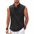 thumbnail image 5 of Yaoyar Mens Muscle Tank Tops Sleeveless Workout Gym Henley Shirts Slim Fit Collared T-Shirts Beach Summer Button Vest Shirts, 5 of 6