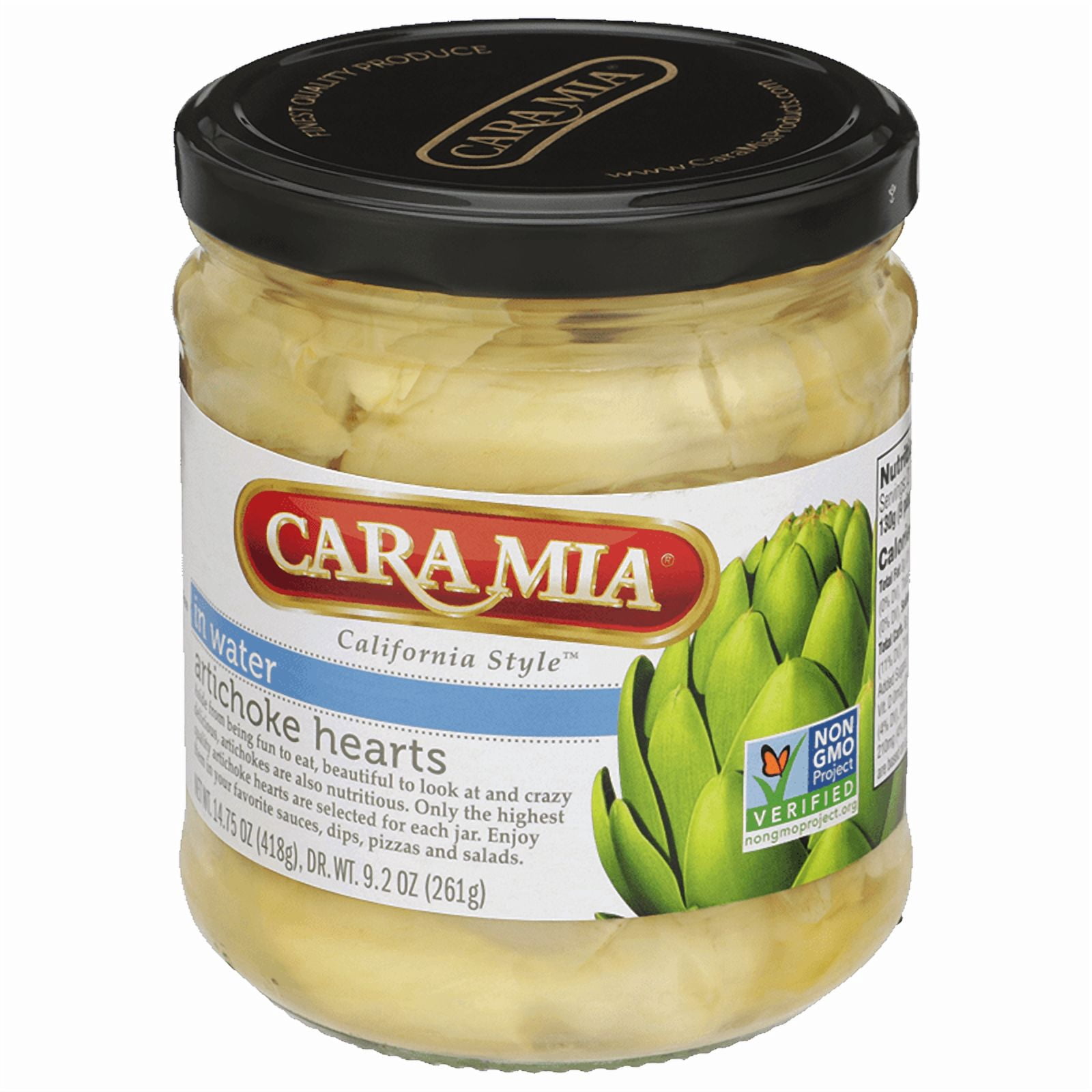 (3 pack) Cara Mia Gluten Free Non-GMO Artichoke Hearts in Water, 14.75 oz Jar