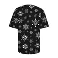 thumbnail image 4 of Lolmot Short Sleeve Shirts for Women Casual Crew Neck Christmas Graphic Print Tee Plus Size Loose Fit Blouse Summer Pullover Tops, 4 of 5