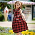 thumbnail image 6 of Lafuoo Red Buffalo Plaid Pattern Girls' Small Flying Sleeve Nightdress, Suitable for Girls' Round Neck Pajamas and Robes-Small, 6 of 9