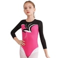thumbnail image 3 of YiZYiF Kids Girls Rhythmic Gymnastics Jumpsuit Long Sleeve Ballet Dance Leotard Shiny Rhinestones Metallic Bodysuit Hot Pink 6, 3 of 7