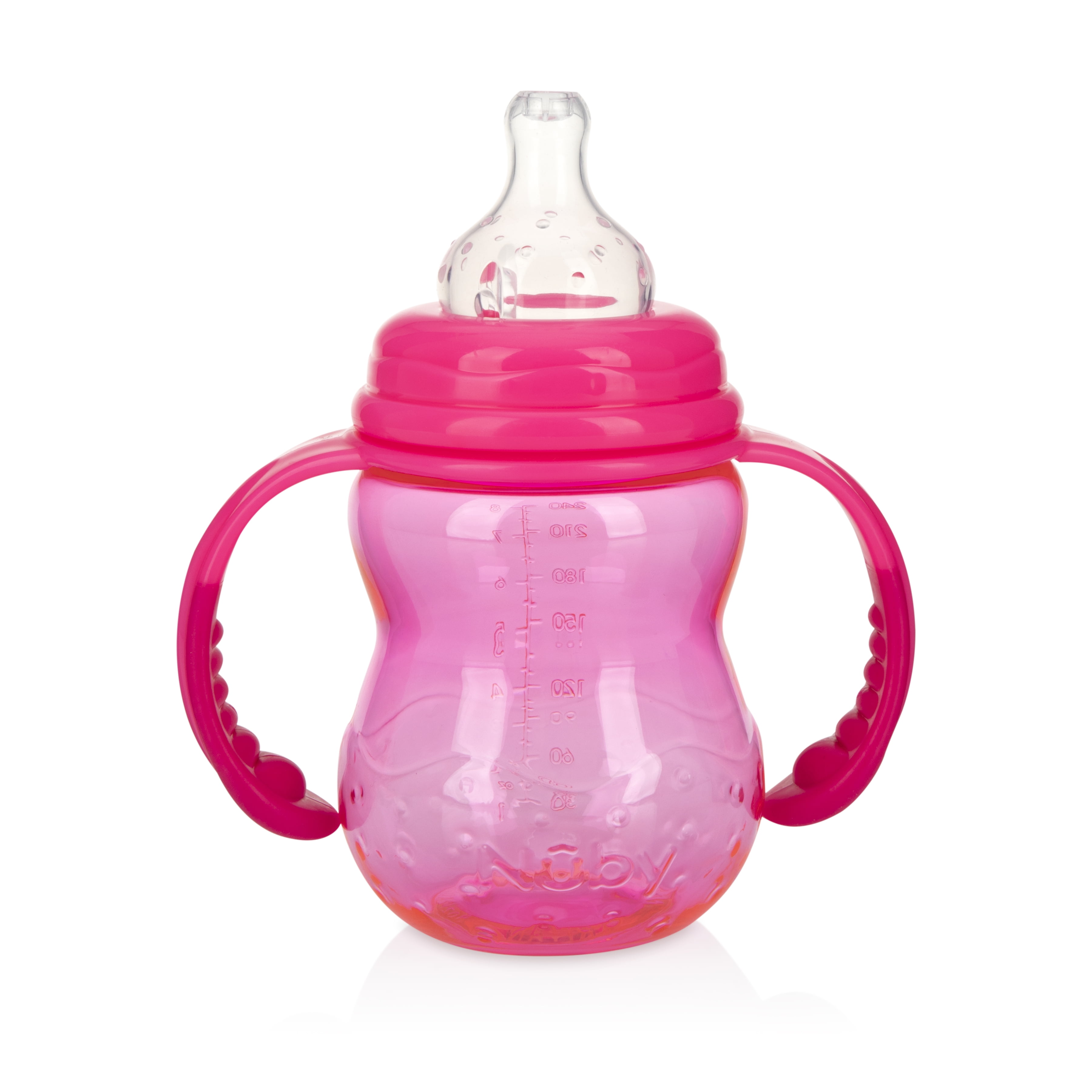 Nuby 8 Oz. 3Stage Grow with Me Pink Bottle to Cup