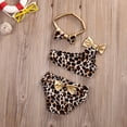thumbnail image 5 of 3pcs Summer Kids Baby Girl Leopard Bow Bikini Set Swimwear Swimsuit Bathing Suit Brown 0-3 Months, 5 of 6