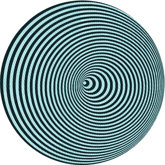 Ahgly Company Indoor Round Patterned Medium Teal Green Area Rugs, 5' Round