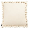 thumbnail image 2 of SAFAVIEH Zelina With Pompom Accent Pillow, 18" x 18", Beige, 2 of 3