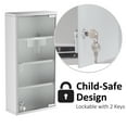 thumbnail image 5 of HOMCOM Wall Medicine Cabinet with Lock, Lockable Wall Cabinet, Silver, 5 of 10