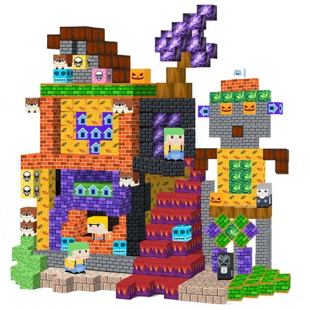 Crtynell 100PCS Magnetic Blocks - Build a Fantastic Adventure World Set for Boys & Girls Age 3-5 6-8, Sensory Toys for Toddlers Birthday Christma Gifts for 3  Years Old Girls Boys