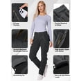 thumbnail image 3 of FEN AI Women's Fleece Lined Snow Ski Hiking Pants Winter Outdoor Softshell Insulated Pants for Cargo Work Black Grey 8, 3 of 7