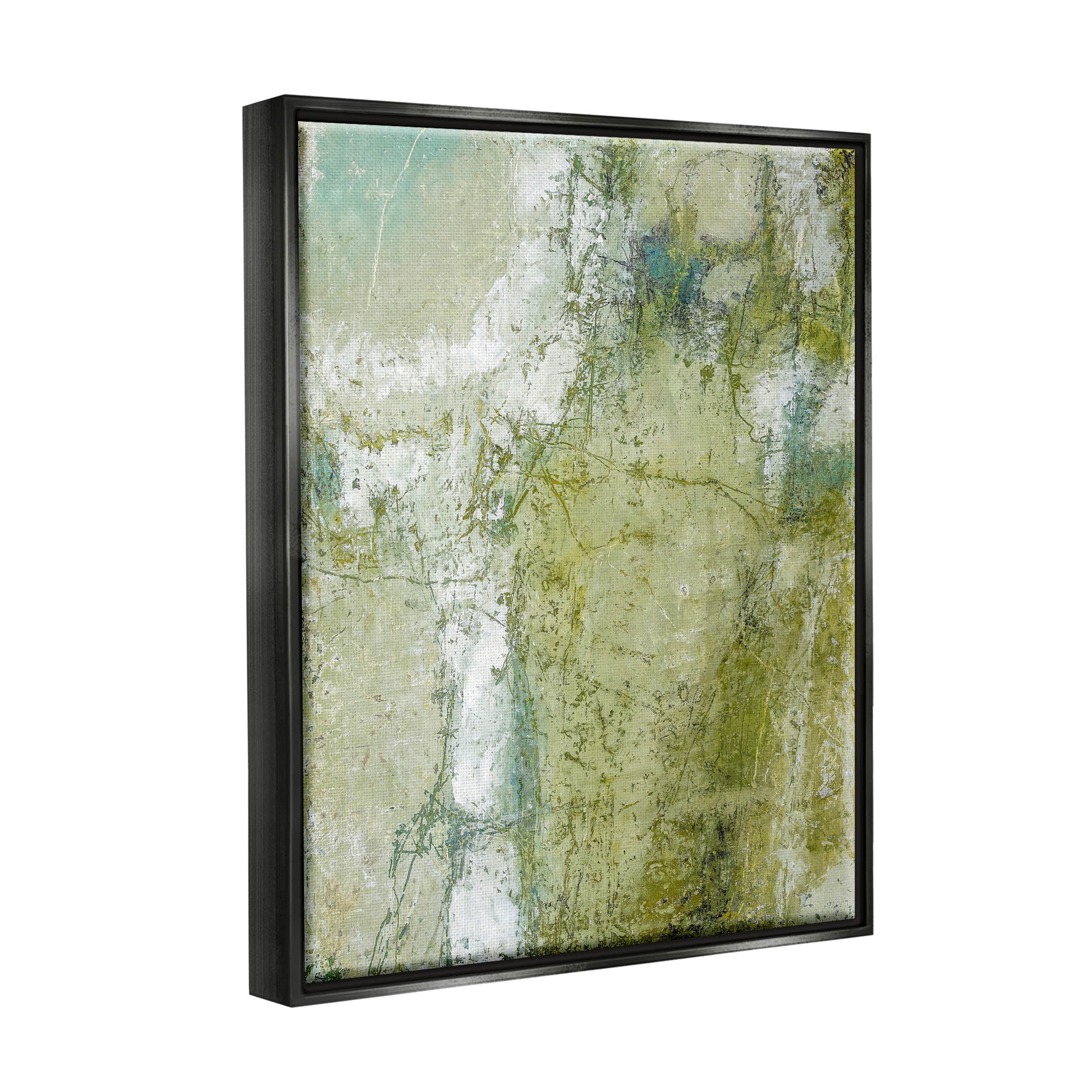 Jagged Abstract Composition Abstract Painting Jet Black Framed Art Print Wall Art
