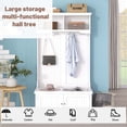 thumbnail image 4 of Hall Tree with Storage Shoe Bench,4-in-1 Design Coat Racks with 4 Hooks,Entryway Bench for Living Room,Entryway and Hallway,White, 4 of 7