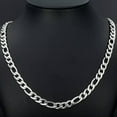 thumbnail image 4 of 3/4/5mm Mens Stainless Steel Necklace Curb Figaro Chain Link Silver 18-26'' Gift, 4 of 8