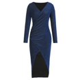 thumbnail image 4 of Robe à Manches Longues Femme Mode Femme Solide Manches Longues Manches Longues Col Épaules Dénudées Robe Rétro Robe T-Shirt Femme Robe à Manches Longues Femme Robe à Manches Longues pour Femme Aguichant, 4 of 6
