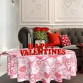 thumbnail image 2 of Valentines Day Round Tablecloth 60 Inch Valentines Day Hearts Love Tablecover Waterproof Table Cloth for Kitchen/Home Decoration, 2 of 7