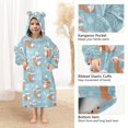 thumbnail image 3 of Wearable Blanket Hoodie for Kids Squirrel Snowflake Flannel Hooded Blanket with Pockets and Sleeves Suitable for Boys and Girls, 3 of 7