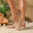 thumbnail image 3 of Rokment Mary Jane Square Closed Toe Dressy Sandals for Women Bride Wedding Elegant Casual Leather Ankle Strap Chunky Block Low Heels Dress Ballet Flat Khaki Size 7, 3 of 4