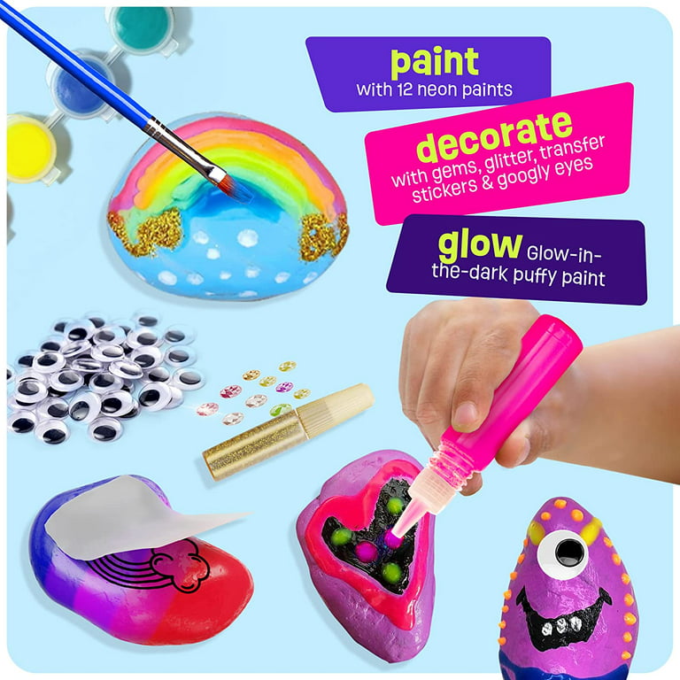 Dan&Darci Rock Painting Kit for Kids - Arts and Crafts for Girls & Boys  Ages 6-12 - Craft Kits Art Set - Supplies for Painting Rocks - Best Tween  Paint Gift
