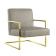 thumbnail image 3 of Nicole Miller Accent Chair Santana PU Leather, Light Grey/Gold, 3 of 10