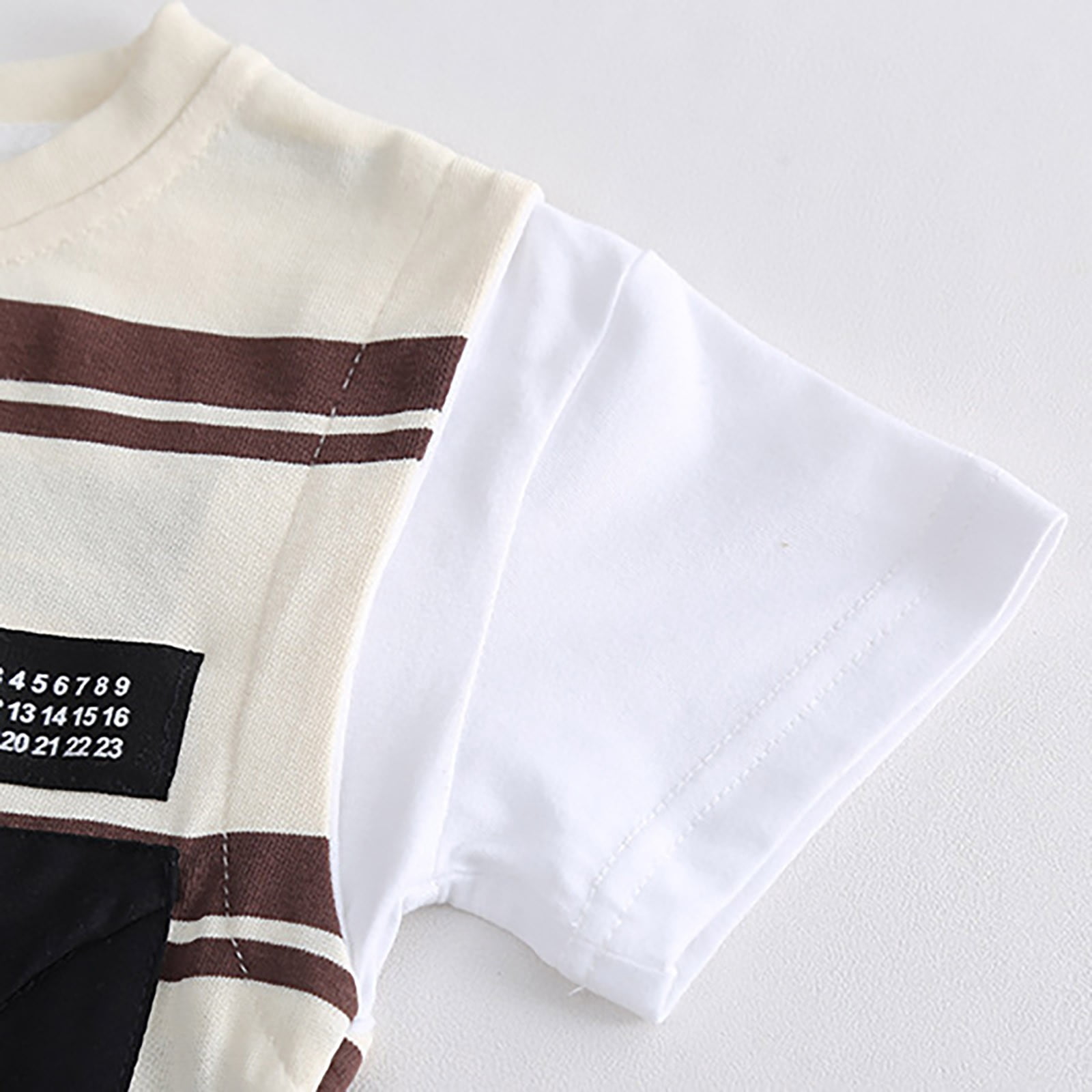 LNMQLPDBS Baby Boys' Clothing Sets Striped Short Sleeve Crewneck T Shirt with Pocket + Solid Color Shorts 2pcs Outfits Toddler Boys Clothes 3 Year Old Boy Gifts Summer Casual Set for School Daily